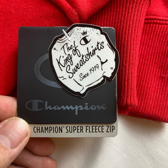 🆕 Champion Superfleece 2.0 -  Zip Up Hoodie Red - Picture 5 of 7